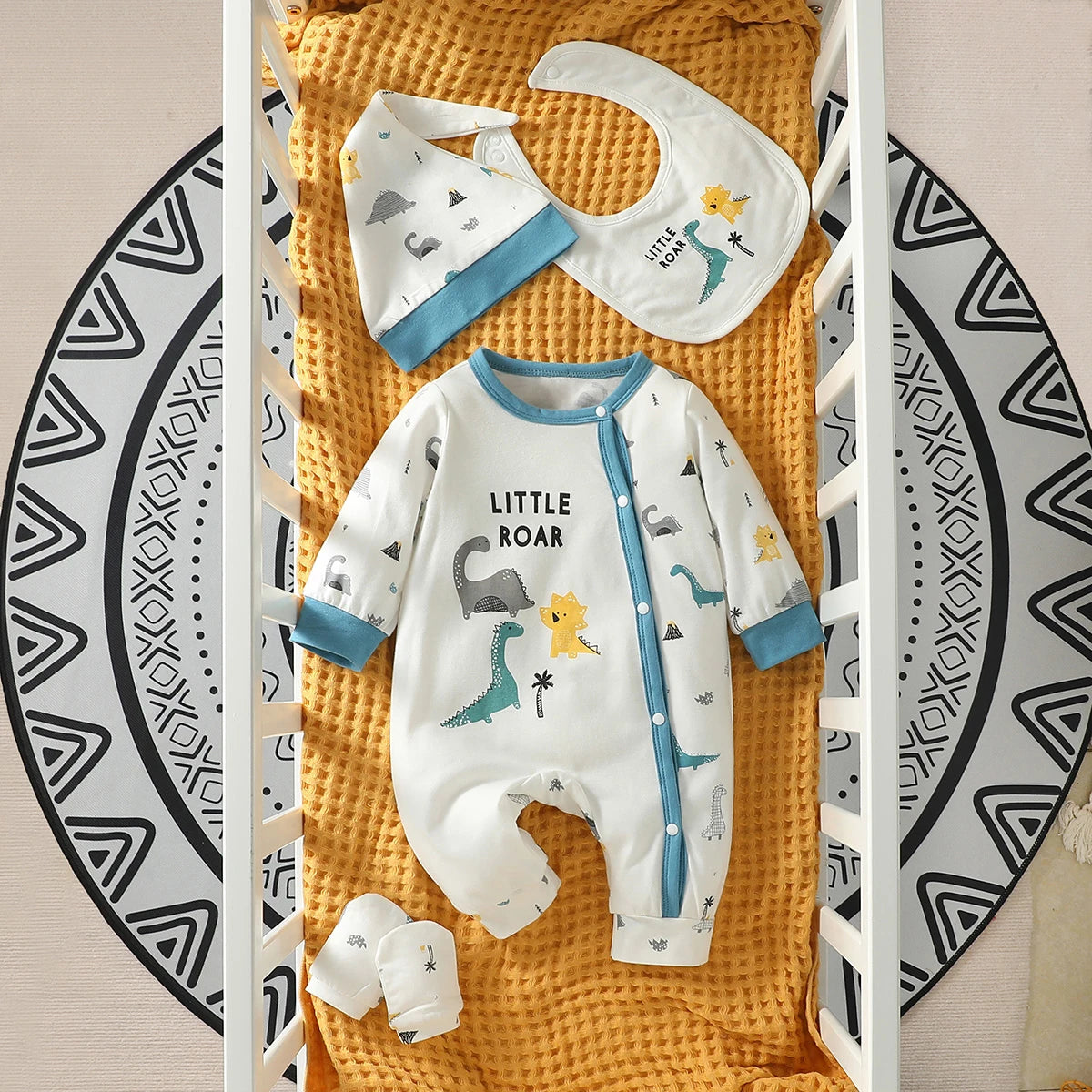 Baby Animal Print Jumpsuit Set 4PCS