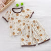 Short Sleeve Kids Pyjama Set with Cute Cartoon Prints