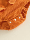 Baby Pumpkin Romper Outfit - Halloween Bodysuit Set with Bow Headband