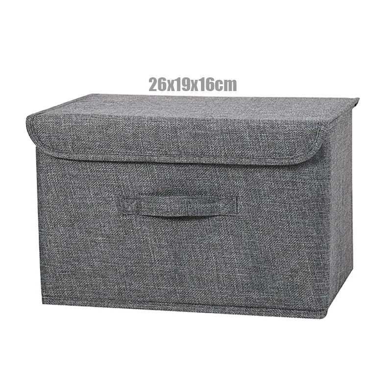 Fabric Organizer Bin with Lid for Home Storage
