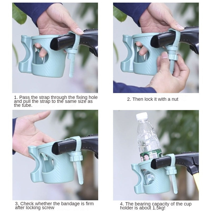Strap-on Stroller Mobile Cup Holder