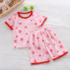 Short Sleeve Kids Pyjama Set with Cute Cartoon Prints