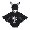 Baby Bat Romper Costume - Black Halloween Jumpsuit with Wing Sleeves