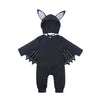 Baby Bat Romper Costume - Black Halloween Jumpsuit with Wing Sleeves