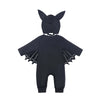 Baby Bat Romper Costume - Black Halloween Jumpsuit with Wing Sleeves