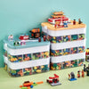 Stackable Kids Building Block Storage Box with 1–3 Layers and Play Lid