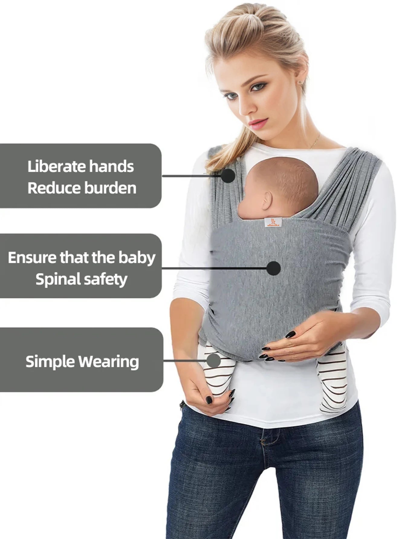 Stretch Baby Wrap Carrier – Hands-Free Newborn to Toddler Sling