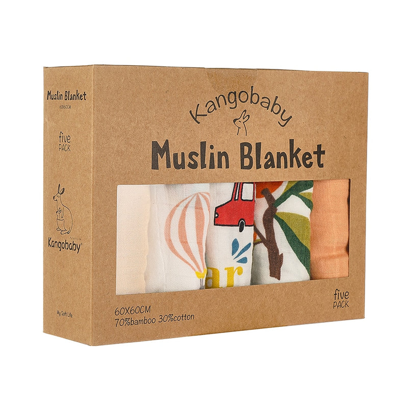Bamboo Cotton Swaddle Blanket Set (5 pieces)
