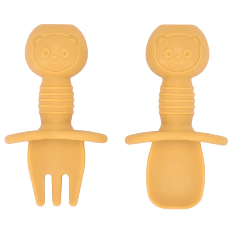 Mini Silicone Baby Spoon & Fork