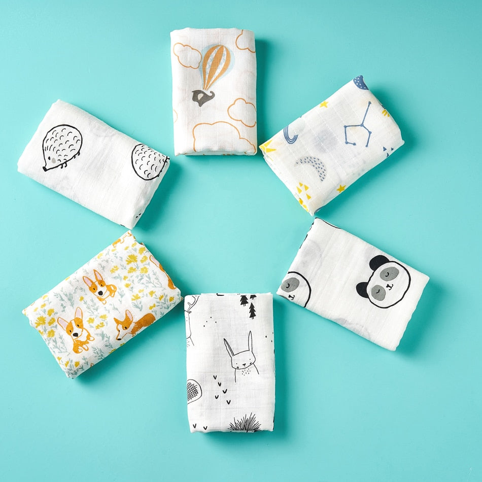 Bamboo Cotton Swaddle Blanket Set (5 pieces)