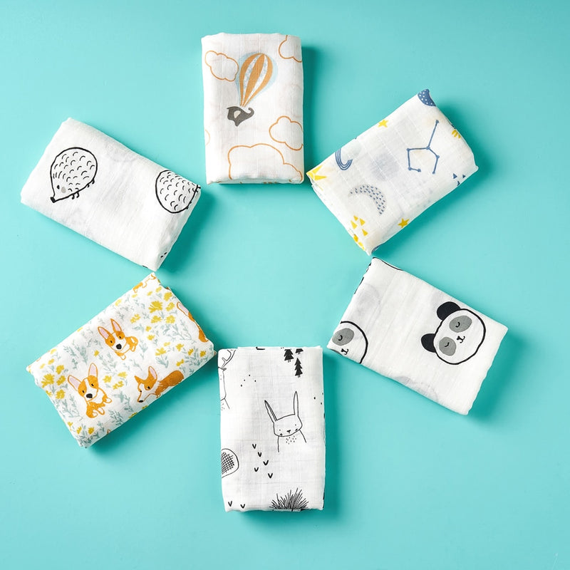 Bamboo Cotton Swaddle Blanket Set (5 pieces)