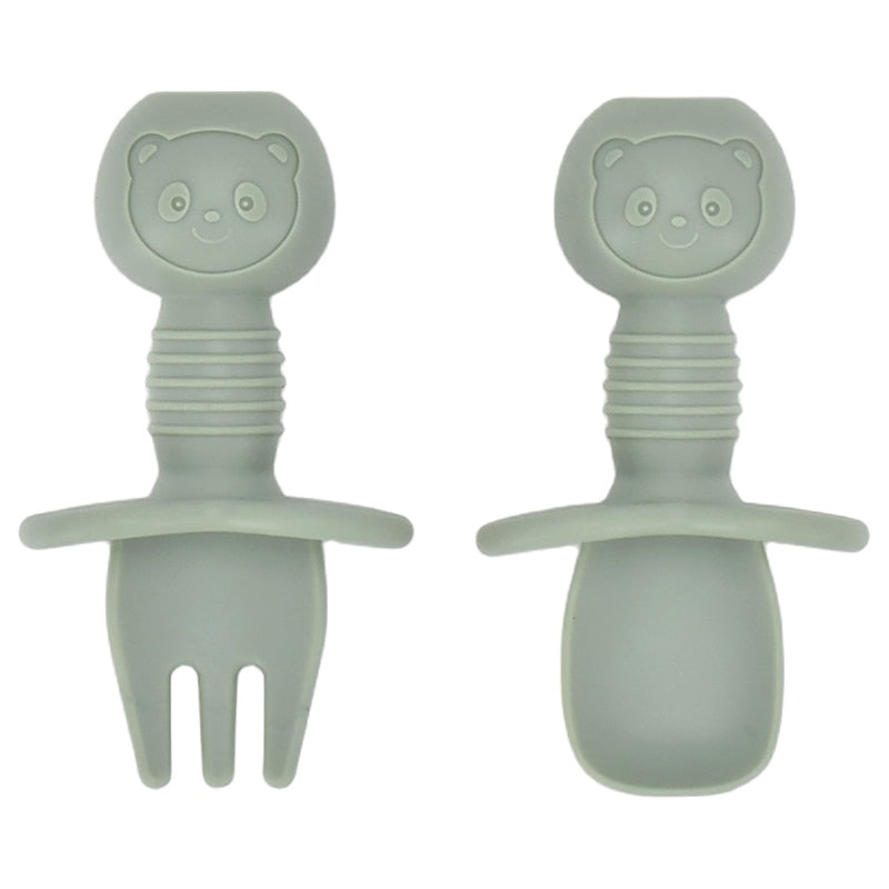 Mini Silicone Baby Spoon & Fork