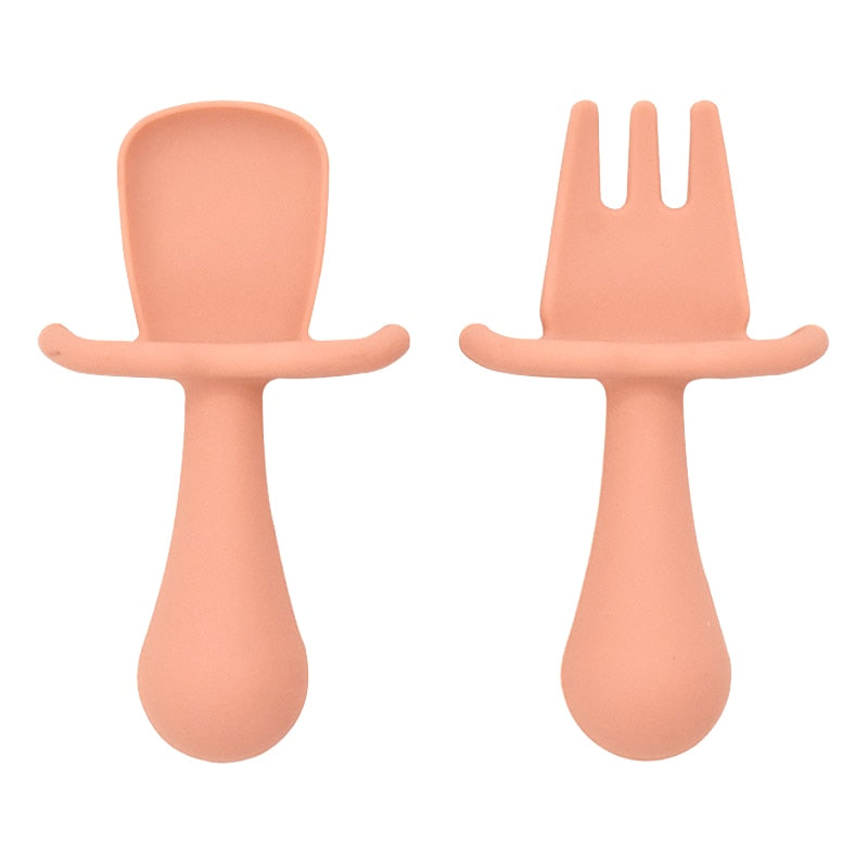 Mini Silicone Baby Spoon & Fork