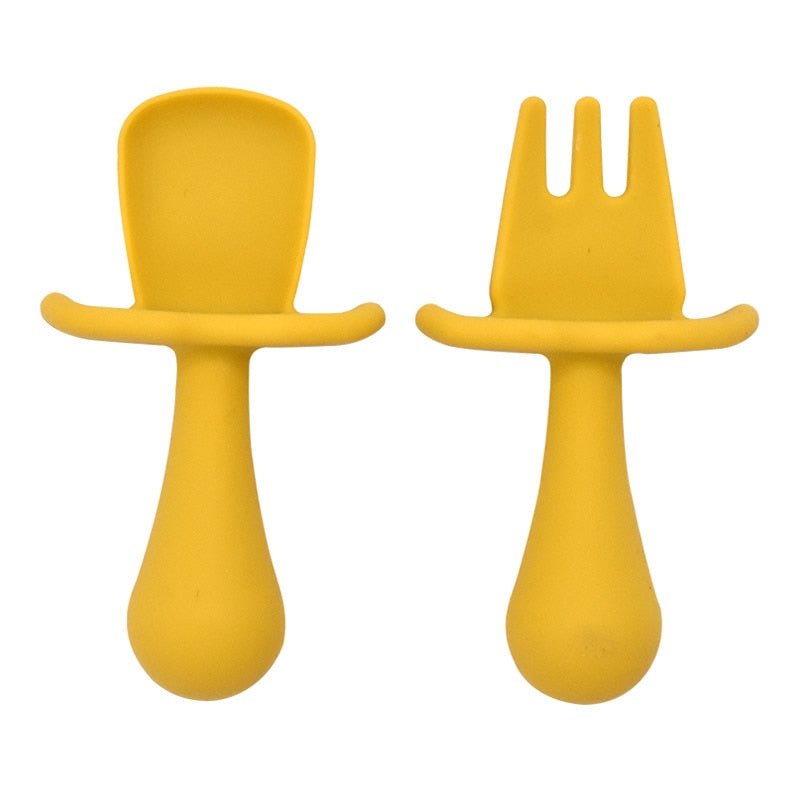 Mini Silicone Baby Spoon & Fork