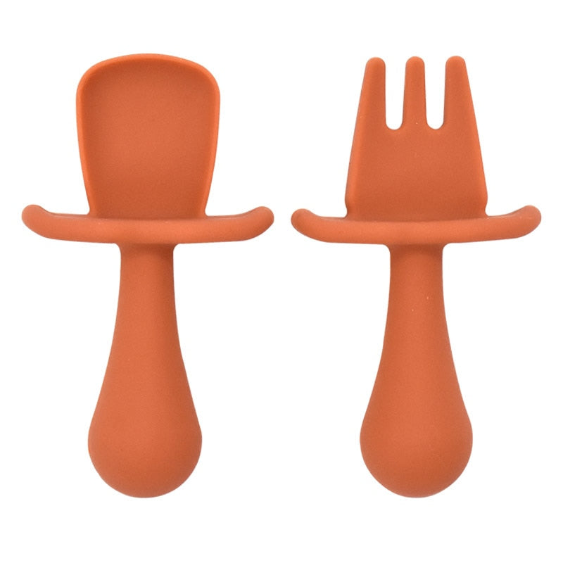 Mini Silicone Baby Spoon & Fork