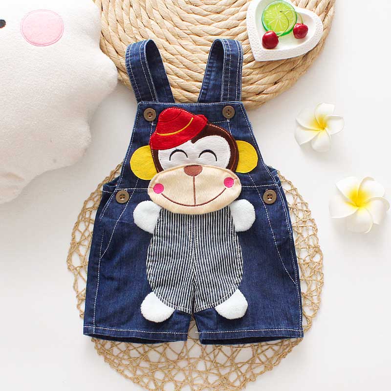 Animal Designed Denim Baby Overalls