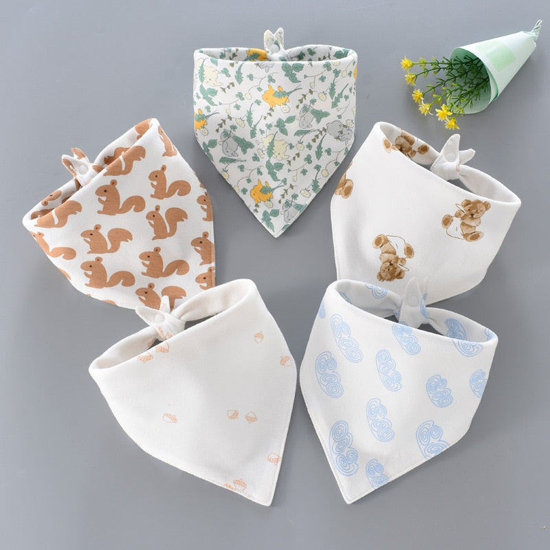 Cartoon Bandana Bibs (5pcs)