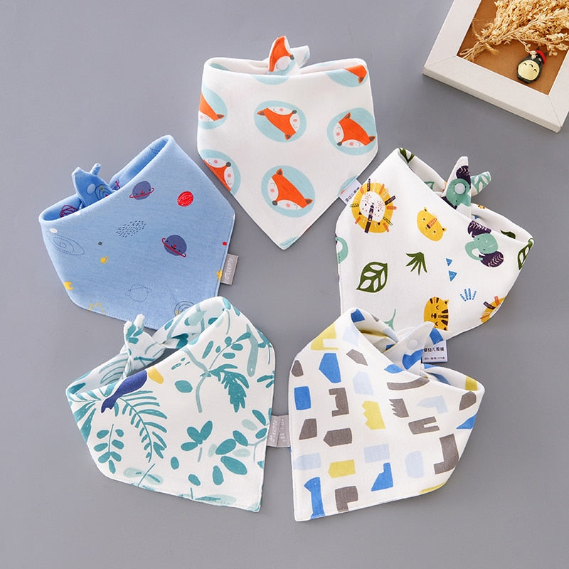 Cartoon Bandana Bibs (5pcs)