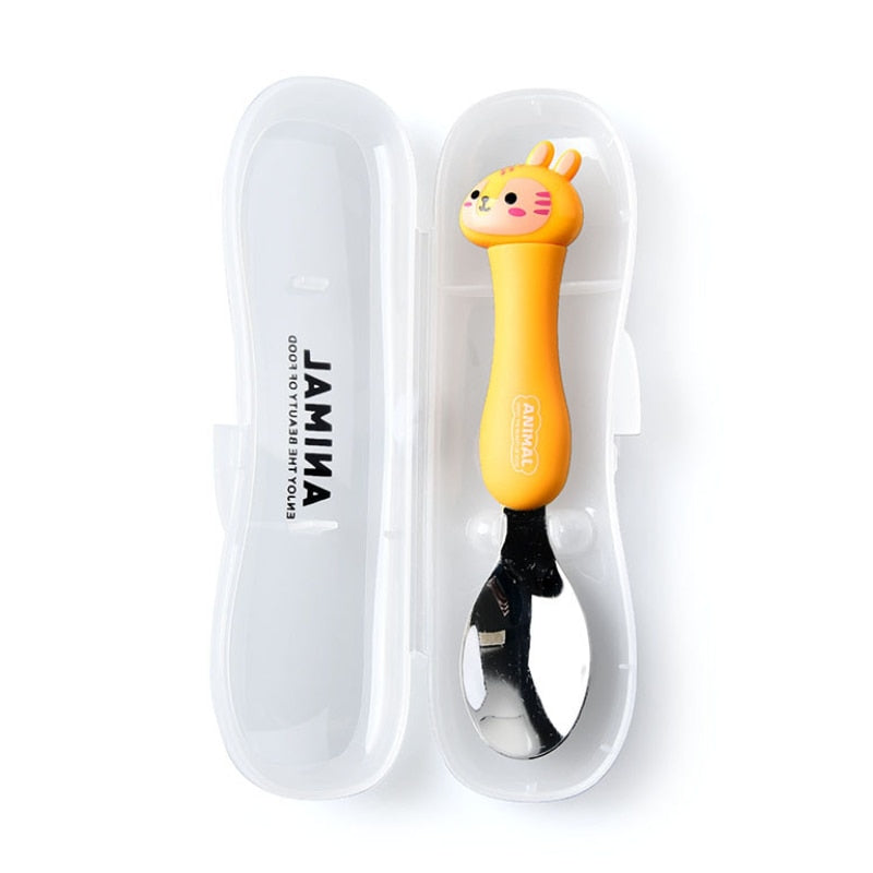 Cartoon Animal Kids Fork & Spoon Set