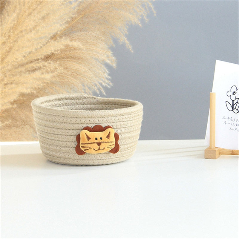 Cartoon Animals Hand Woven Basket