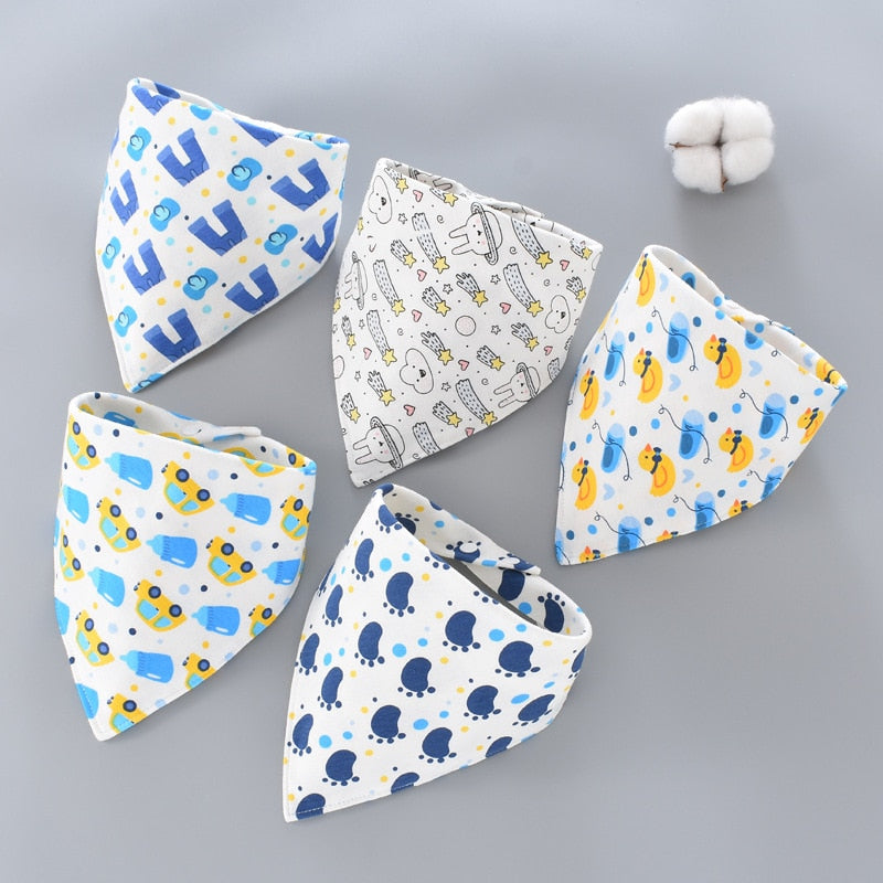 Cartoon Bandana Bibs (5pcs)