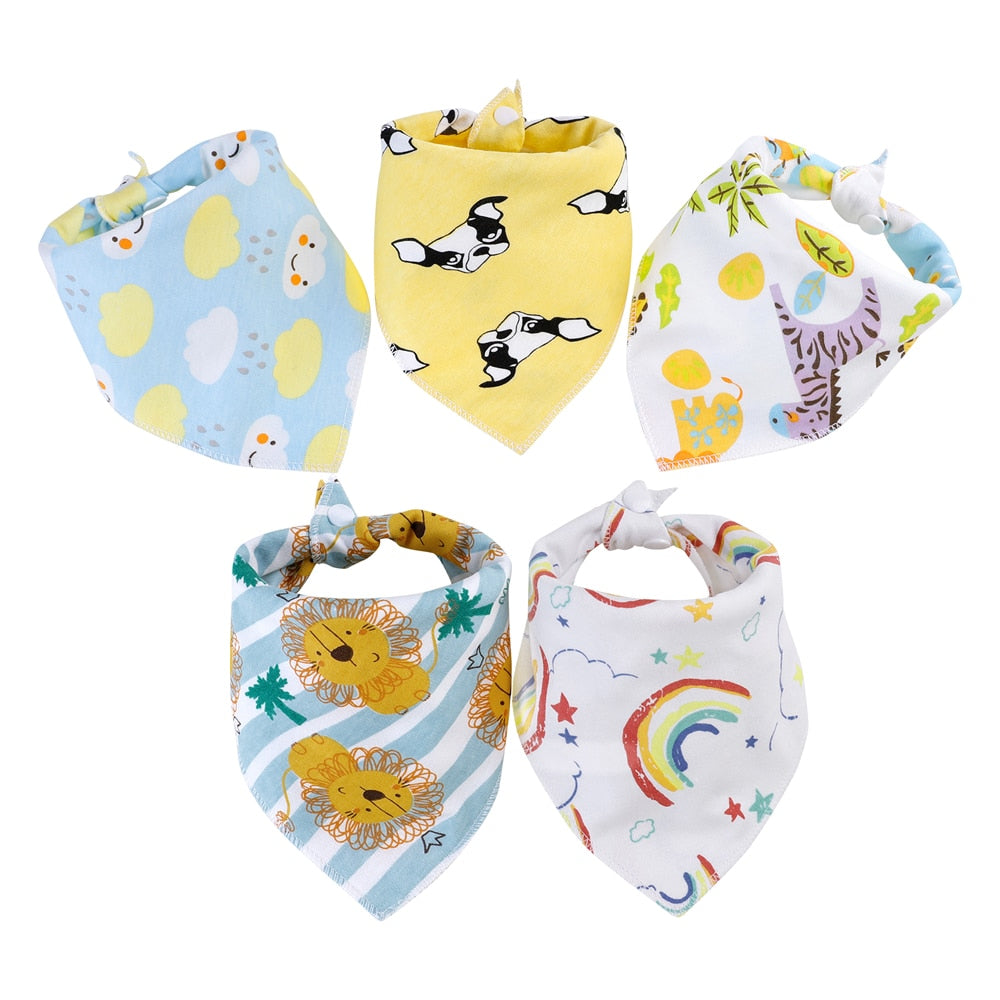 Cartoon Bandana Bibs (5pcs)