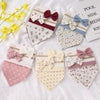 Triangle Muslin Cotton Bibs with Headbands (3pcs)