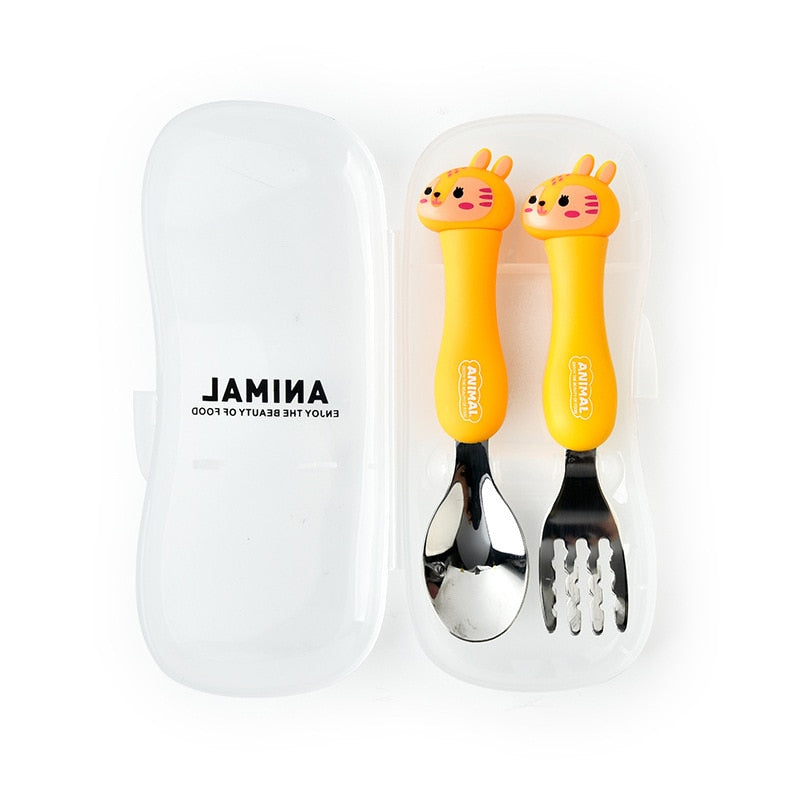 Cartoon Animal Kids Fork & Spoon Set