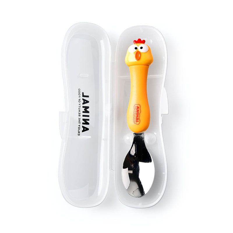 Cartoon Animal Kids Fork & Spoon Set