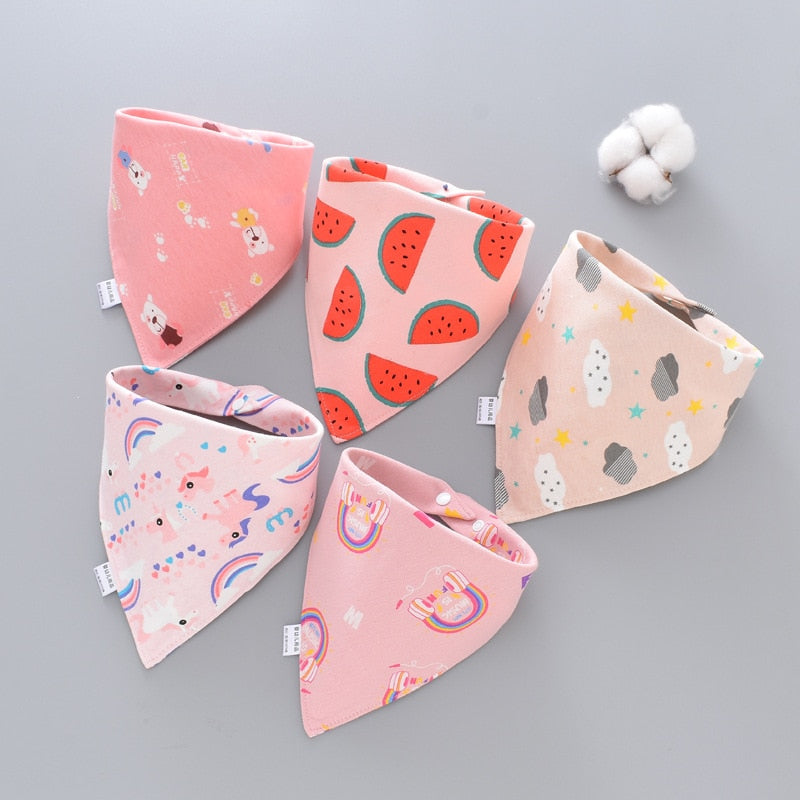Cartoon Bandana Bibs (5pcs)