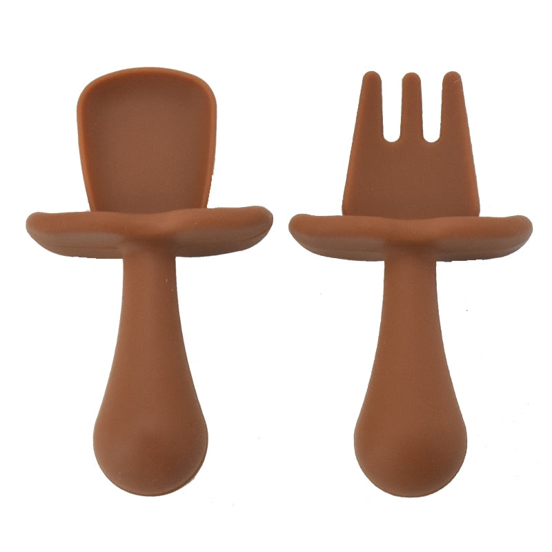 Mini Silicone Baby Spoon & Fork