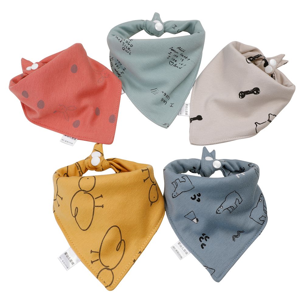 Cartoon Bandana Bibs (5pcs)
