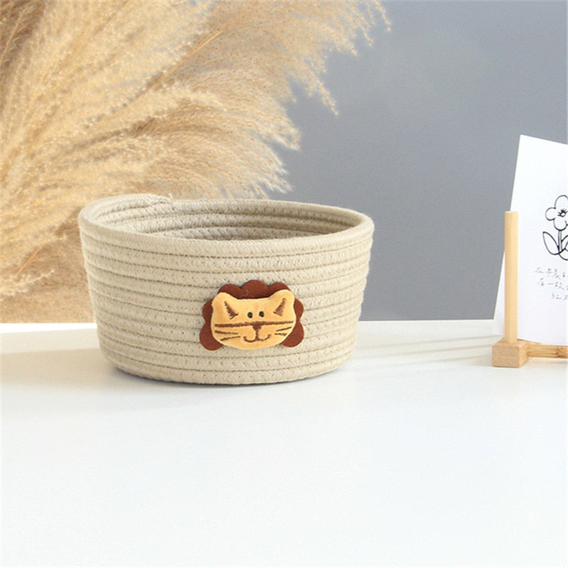 Cartoon Animals Hand Woven Basket