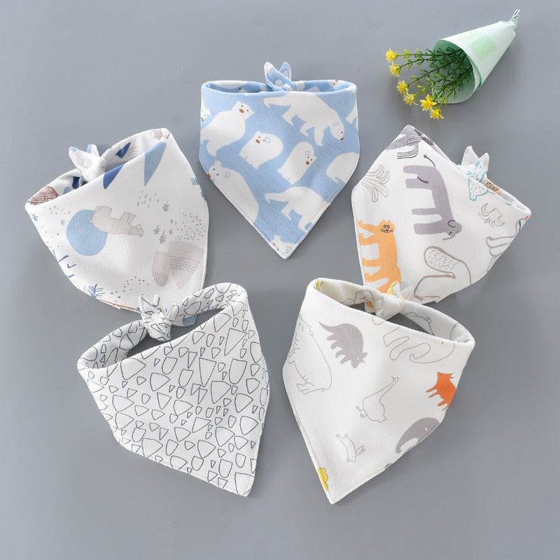 Cartoon Bandana Bibs (5pcs)