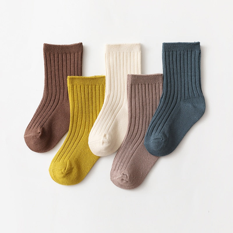 Premium Knitted Style Baby Socks (5 Pairs)