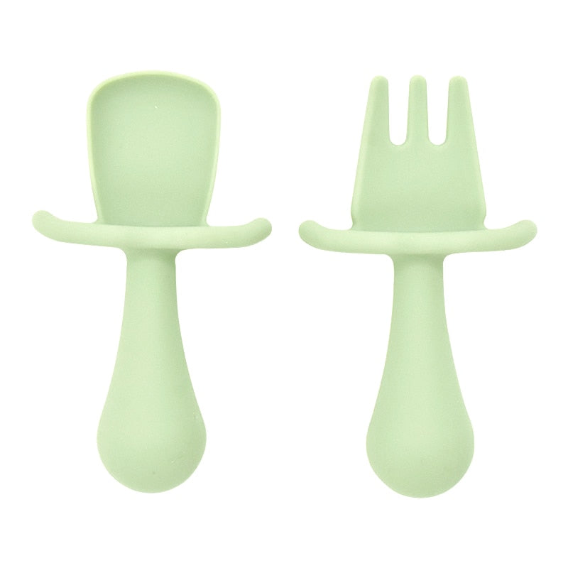 Mini Silicone Baby Spoon & Fork
