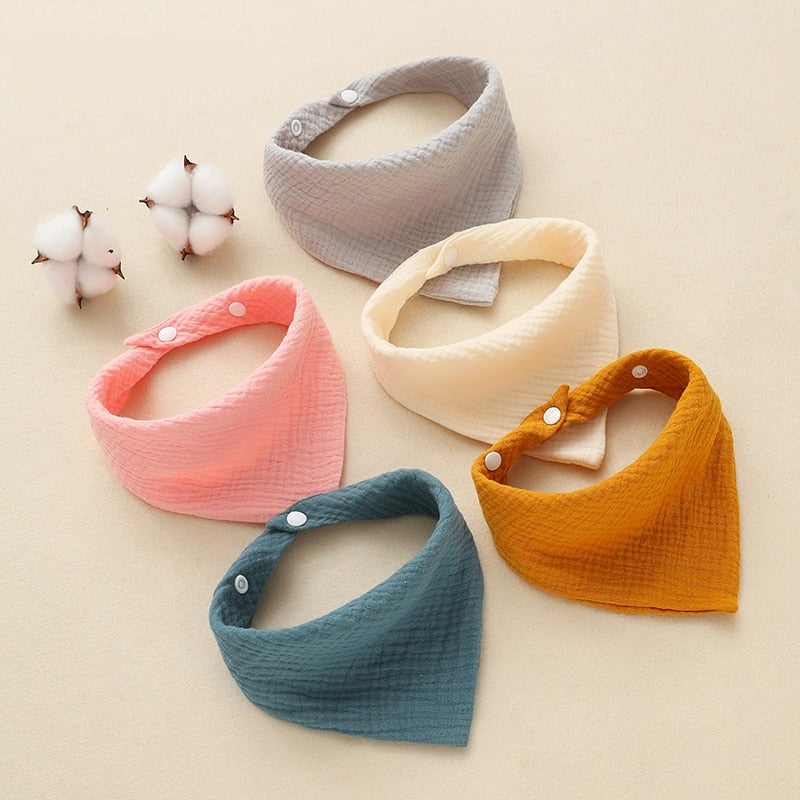 Snap Button Cotton Bibs (5pcs)