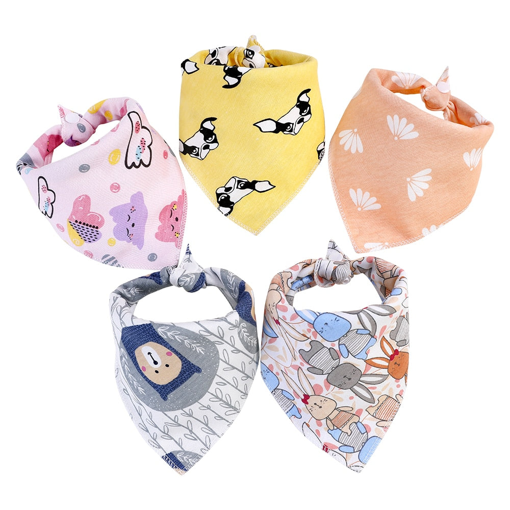 Cartoon Bandana Bibs (5pcs)