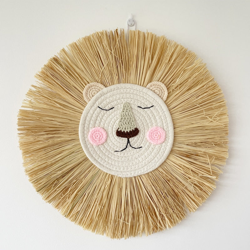 Woven Lion Wall Decor