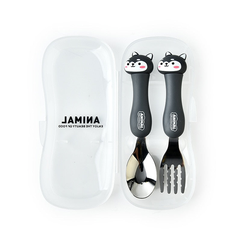 Cartoon Animal Kids Fork & Spoon Set