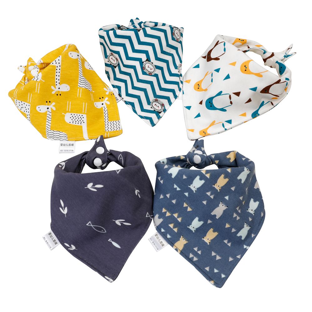 Cartoon Bandana Bibs (5pcs)