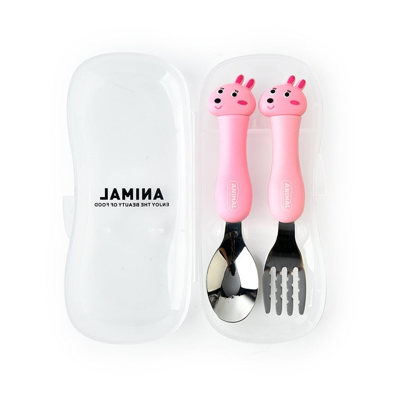 Cartoon Animal Kids Fork & Spoon Set
