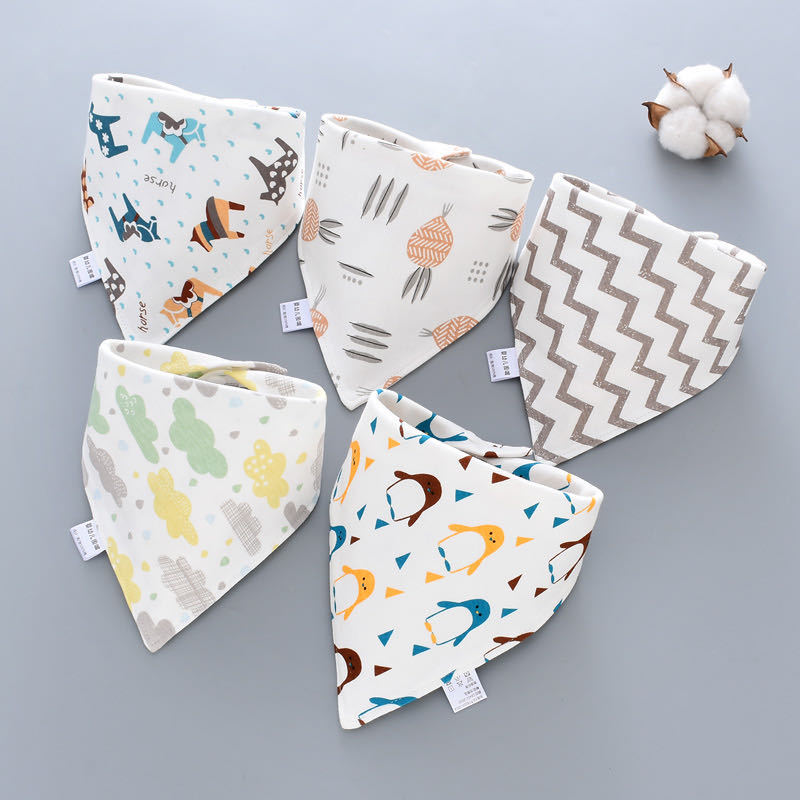 Cartoon Bandana Bibs (5pcs)