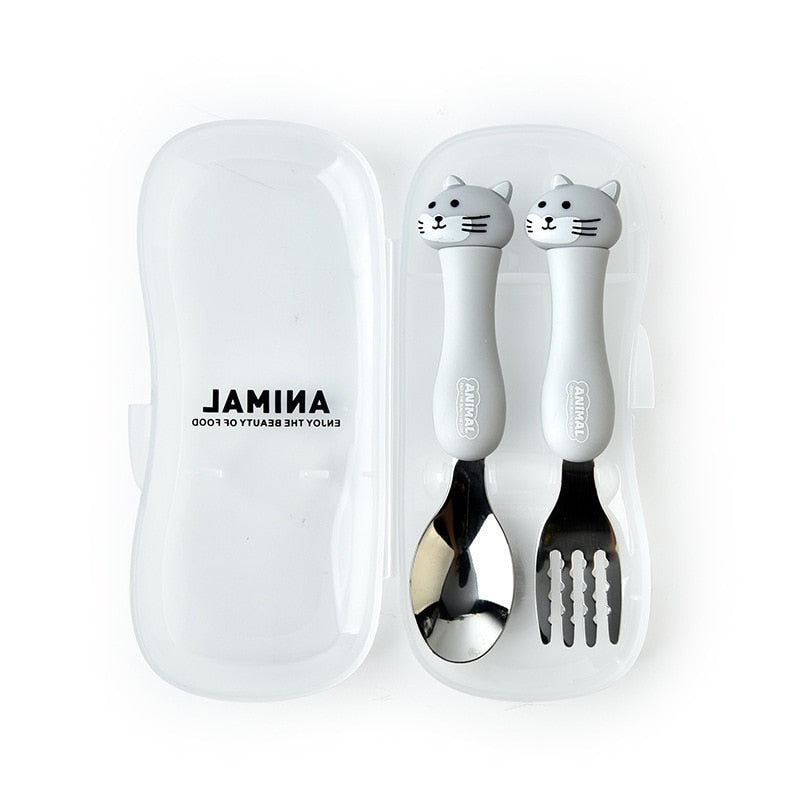 Cartoon Animal Kids Fork & Spoon Set