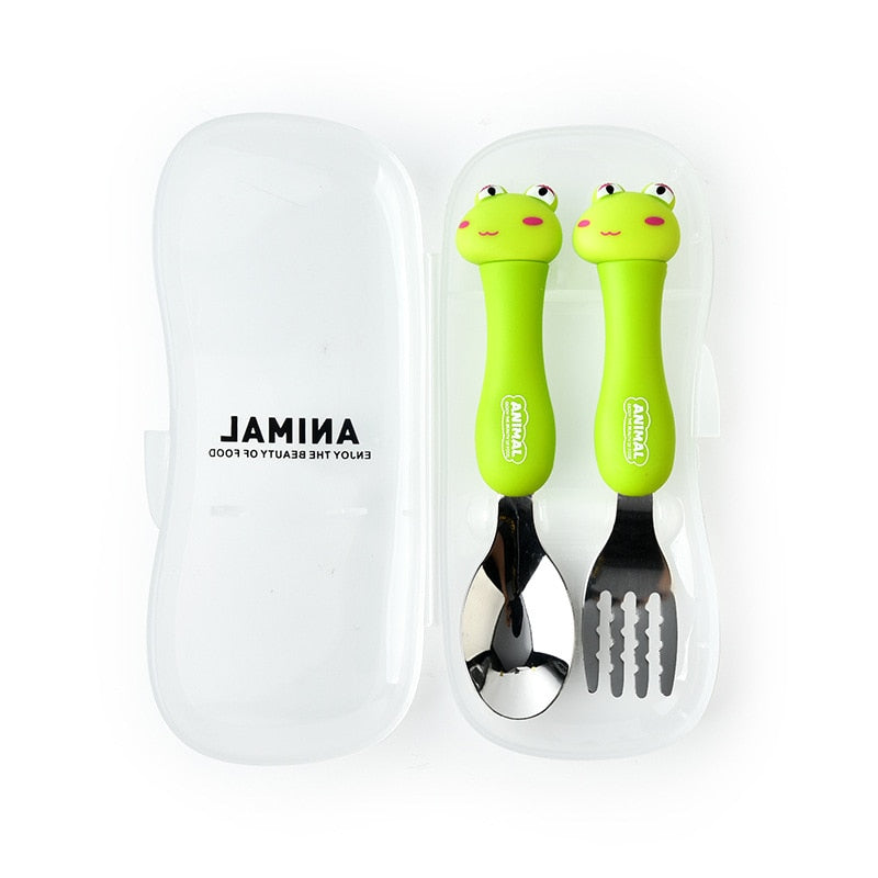 Cartoon Animal Kids Fork & Spoon Set