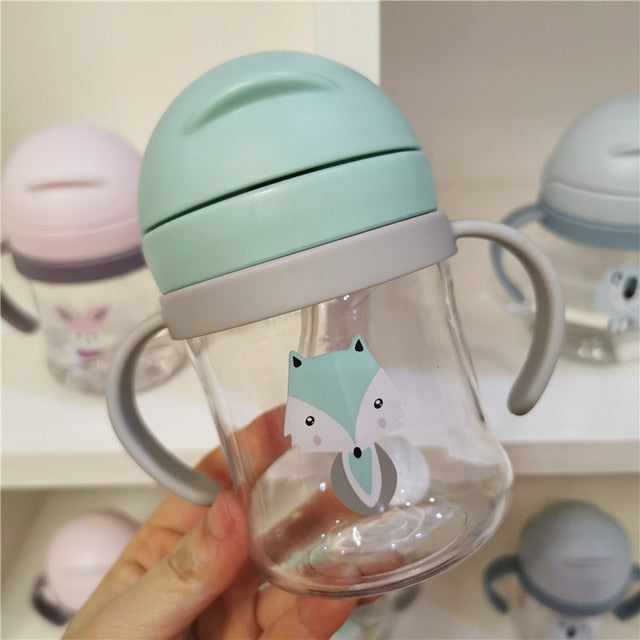 Cute Animal Feeding Bottle With Straw