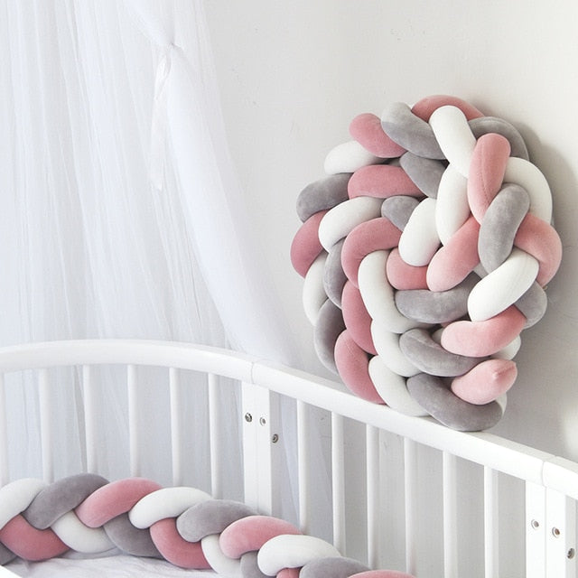 Tri-Coloured Braided Baby Bumper