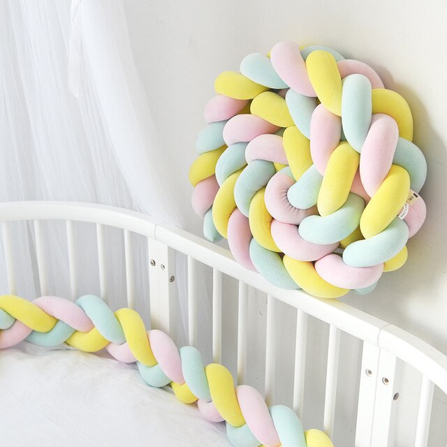 Tri-Coloured Braided Baby Bumper
