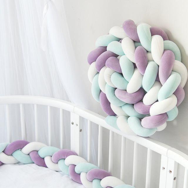 Tri-Coloured Braided Baby Bumper