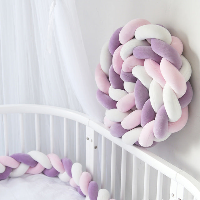 Tri-Coloured Braided Baby Bumper